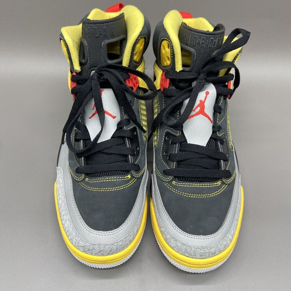 Nike Jordan Spizike Sz 12 Mens Shoe Metallic Silver Wolf Grey Yellow 315371-050 - Picture 4 of 13